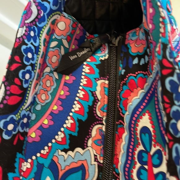 VERA BRADLEY EXTRA LARGE GET GOING BEACH TOTE HANDBAG Black Blue paisley Quilted - Picture 11 of 16